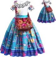 Mirabel Kid Costume Encanto Madrigal Cosplay Halloween Latino Toddler Girl Dress