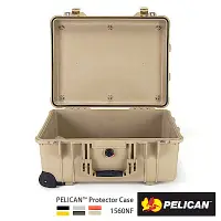 在飛比找Yahoo奇摩購物中心優惠-美國 PELICAN 1560NF 輪座拉桿氣密箱-空箱(沙