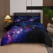 Tailor Shop Galaxy Comforter Set Universe Outer Space Blue and Purple Starry ...