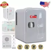 Portable Diet Coke Mini Fridge - Compact 6-Can Beverage Cooler for Home & Travel
