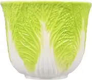 FELTECHELECTR Kung Fu Ceramic Tea Cup Set Cabbage Shape for Tea Drinking Decorative Container