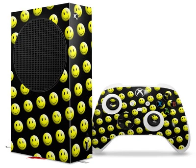 Skin Wrap for XBOX Series S Console Controller Smileys on Black