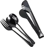 LIFKOME Stainless Steel Utensils Set Serving Utensils for Parties Buffet and Family Dinners Easy to Clean