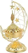 ULDIGI Arabian Iron Craft Incense Burner Home Decorations for Eid Mubarak Moon Shape Aromatherapy Decor