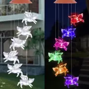 Solar Fly Pigs Wind Chimes, Outdoor Waterproof Mobile Romantic LED Multi Colo...