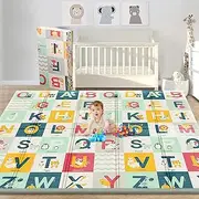 Fohouse Foldable Play Mat for Baby, Extra Large Waterproof Activity Playmats for Babies,Toddlers, Infants, Play & Tummy Time, Foam Baby Mat for Floor,Indoor Outdoor Use (79x71x0.6 inch)