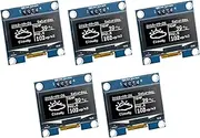 5 Pcs 1.3 Inch IIC I2C OLED Display Module 128x64 Pixel SH1106 Screen Module Compatible with Arduino/Raspberry Pi (White)