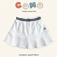 在飛比找momo購物網優惠-【Roan Jane】腰頭雙線白色百褶褲裙(TM2303-5