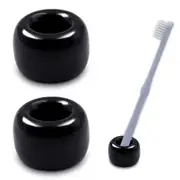 2pcs Ceramic Toothbrush Holder Stand, Mini Handmade Couple Toothbrush Storage For Bathroom Vanity Countertops