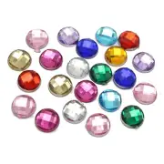 1250 pcs Mixed Color Acrylic Flatback Faceted Round Rhinestone GLUE On Gems 8mm