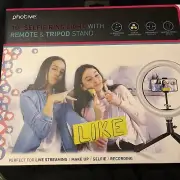 New Photive 10" Selfie Ring Light with Remote & Tripod Stand Photo Accessory