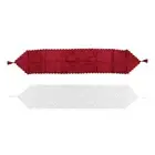 Stylish Christmas Table Runner, Red/ White Snowflakes Pattern Winter Party Decor