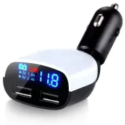 Battery Voltage Display Adapter 2 USB Car Charger for iPhone iOS Smart Phone