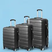Slimbridge 3PC Luggage sets Suitcase 20" 24" 28" Travel TSA Hard Case Dark Grey