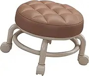 Scoot Stool, Rolling Ottoman Universal Wheels High Density Memory Foam for Indoor (Coffee Color)