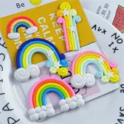 10 Mix Polymer Clay Rainbow Embellishment Cabochon Slime Charm Art Decor 4-5 cm