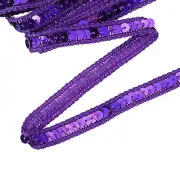 11 Yard Sequins Trim Ribbon 0.5 Inch Sequin Gimp Braid Trim, Deep Purple