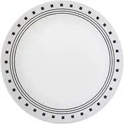 [CORELLE] Livingware Black/White Glass City Block Luncheon Plate 1 pk