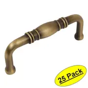 *25 Pack* Cosmas Cabinet Hardware Brushed Antique Brass Handle Pulls #4313BAB