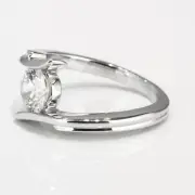 Round Cut Shiny Diamond Engagement Ring 14KT White Gold 0.95 CT D/SI1