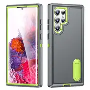 MCC Shockproof Samsung Galaxy S25 Ultra Case Cover Heavy Duty Stand S938 [Grey+Green]