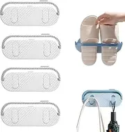 [MEZOKUCEL] 4Pcs Rv Shoe Storage, Multifunctional Hanging Shoe Rack, Perforation-Free Shoe Shelf for Wall, Wall Mounted Shoe Storage in The Bathroom, Hallway, Living Room, Kitchen (White)