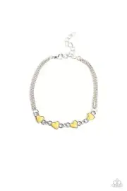 Paparazzi Bracelet Smitten Sweethearts - Yellow