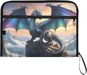 YMXFXP Dragon Wing Rock Expandable Filing Folder, 13-Pocket Funny Cute Design with Sticky Labels, A4 Letter Size Document Organizer for Office, School, Boys, Girls