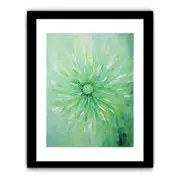 Green Flower Canvas Art Framed Art
