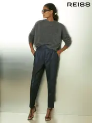 Reiss Navy Sienna Sparkle Tapered Trousers (AA6722) | $260