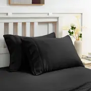 LINENOVA 100% Bamboo Pillow cases Slip Cover Pillowcase - Black European