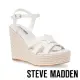 【STEVE MADDEN】WITTY 麻料厚底高跟涼鞋(白色)