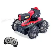 Catzon Amphibious Remote Control Car Waterproof RC Truck Water Pool Toys for Kids Red