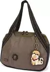 New Chala Bowling Zip Tote Large Bag Stone Gray BROWN SHIH TZU Coin Purse gift