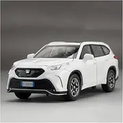 Die-cast Alloy Diecast 1:32 ‌for Toyota Crown Kluger Model Cars SUV Sound Light Pull Back Mini Vehicle Collection Displays Miniature Vehicle(White)