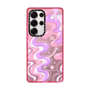 Galaxy S25 Ultra Impact Magnetic Case Wavy Swirl Groovy Pattern