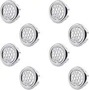DanziX Basin Overflow Ring,8 Pack Sink Overflow Trim Ring,Trim Overflow Cover Hole Insert Cap for Kitchen Bathroom(Mesh Shape,Silver)