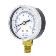 Dry Lower Mount Vacuum Gauge with 2" Dial, 30" Hg VAC/150 PSI, 1/8" Male NPT