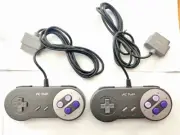 2 New Super Nintendo SNES System Console Replacement Controller Charcoal 6FT