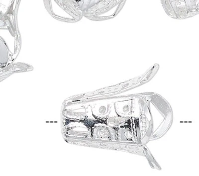 24 Silver Aluminum 14x13mm Long Filigree Bell Bead Caps Fits 11mm Beads