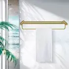 ACA 2 Layer Bath Towel Rack Shelf Double Rail Brushed Gold Stainless Steel Wall