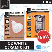 URS OZ White Ceramic Lamp 150W Kit w/ Mesh Cover