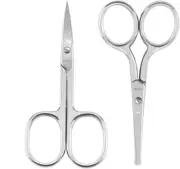 Professional Small Beard & Nose Hair Beauty Scissors, LIVINGO Curved and Safe...
