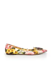 Floral Crystal Embellished Flats