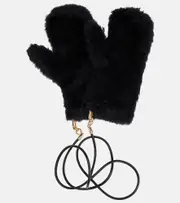 [Max Mara] Max Mara Ombrato wool and silk-blend gloves S/M black