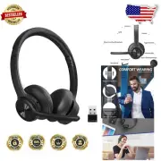 Advanced Bluetooth 5.2 On-Ear Headset with USB Dongle - 45 Hours Talking Time