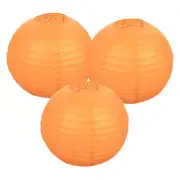 3Pcs Decorative Hanging Round Paper Lanterns 30cm/12", Orange