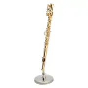 Copper Miniature Flute Model With Stand And Case Mini Musical Instrument Replica