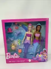 Barbie Mermaid Dolls 2-Pack with Sea Animals, Tiaras and Ocean Accessories