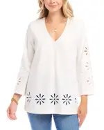 Karen Kane Floral Cutout Top